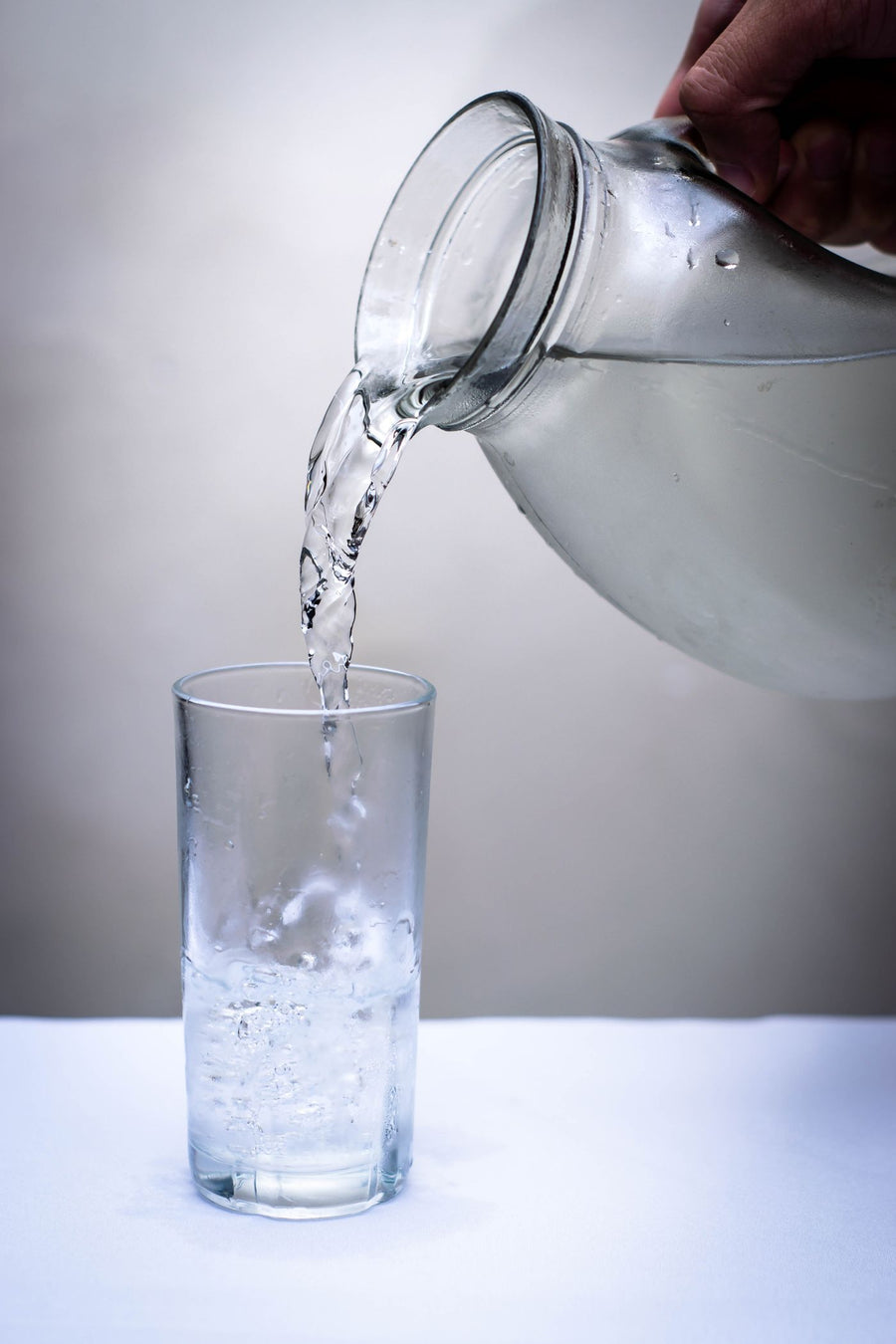 Water being poured into a glass