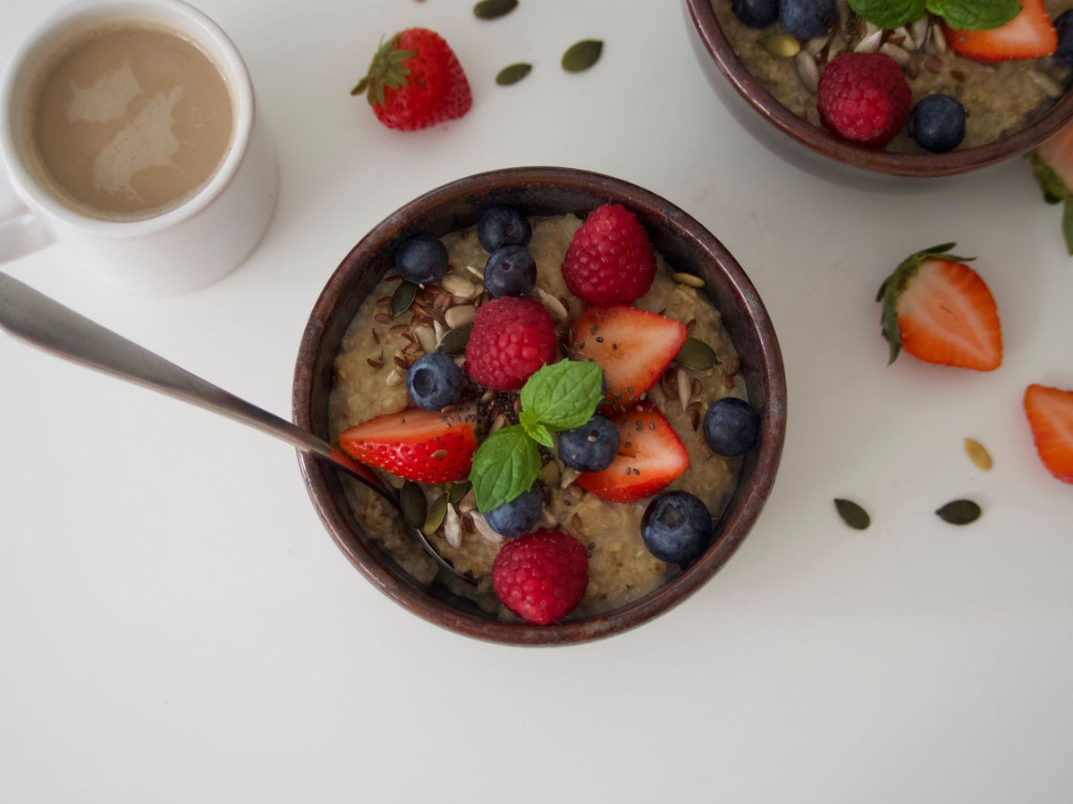 Oats topped with fresh berries