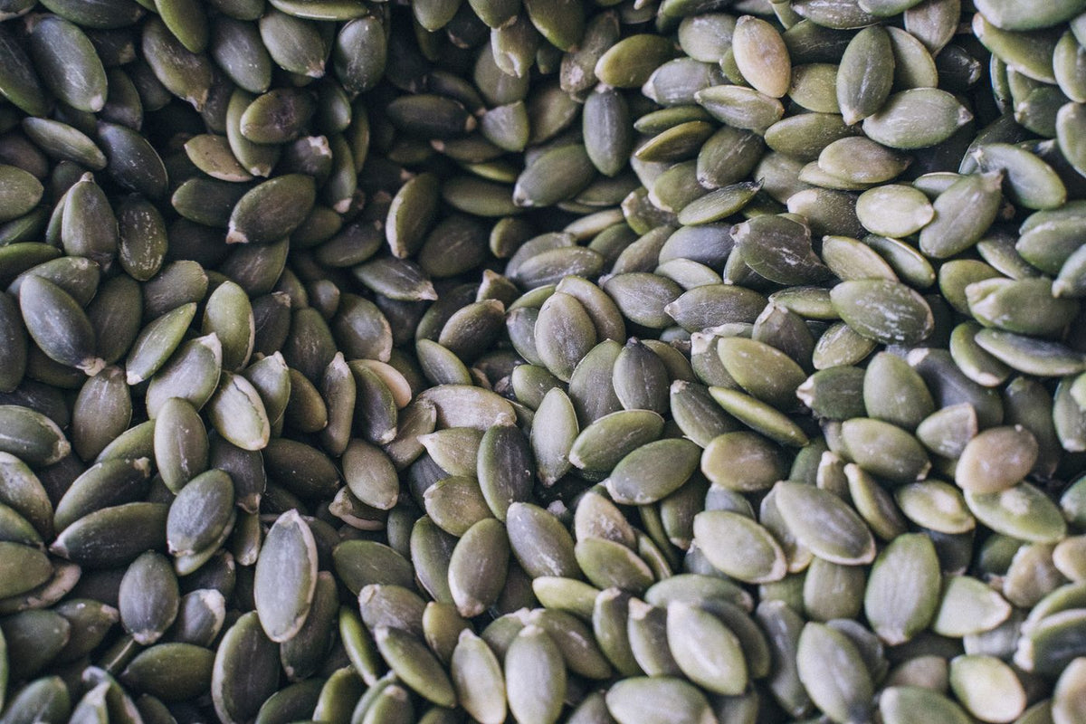 Close-up of dried pumpkin seeds