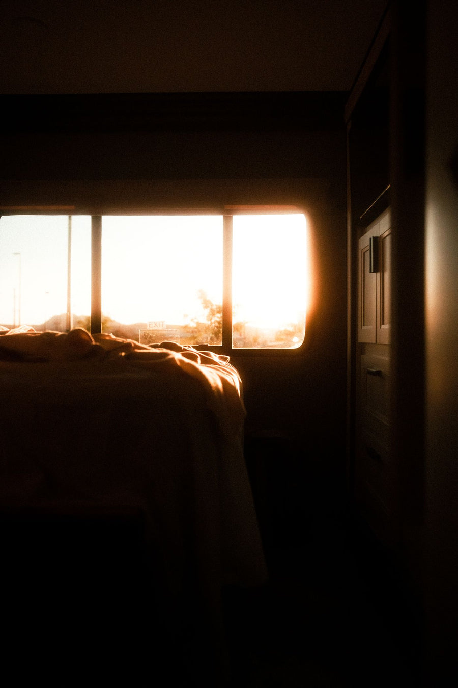 A sunlit bedroom in the morning